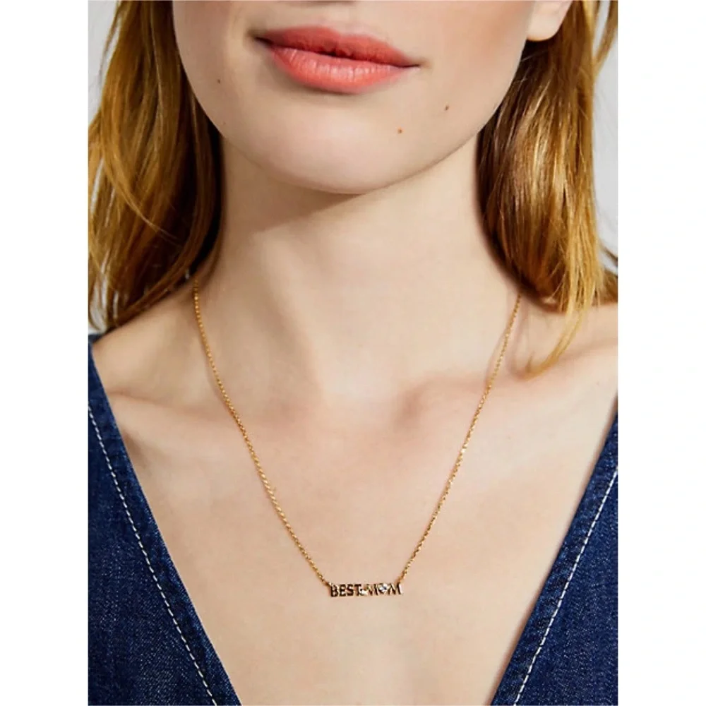 KATE SPADE • Gold Love You, Mom Best Mom Pendant Necklace - Picture 2 of 4